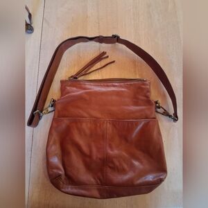 Margot Italian Leather Slouch Crossbody Bag Tan Brown Boho Shoulder Purse